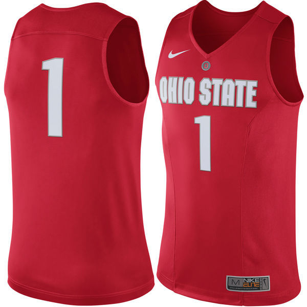 NCAA Ohio State Buckeyes #1 Nike Basketball Jersey - Scarlet 
