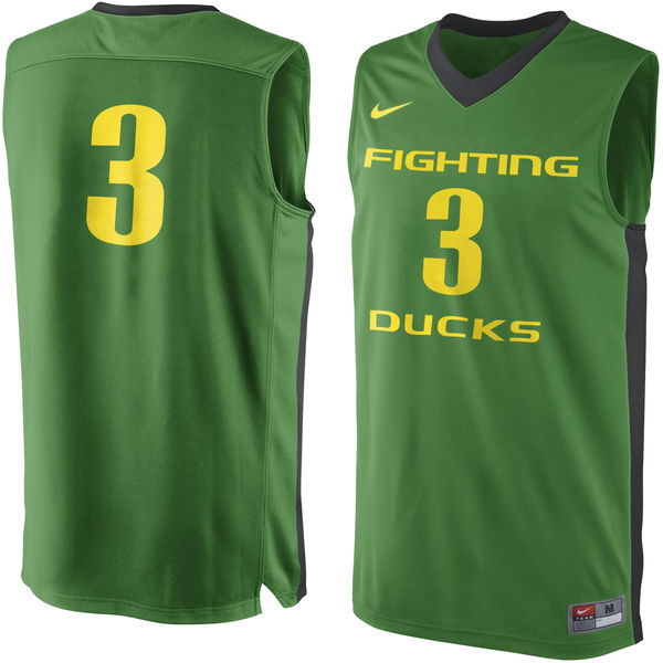 NCAA Oregon Ducks Nike No. 3 Replica Master Jersey - Apple Green 