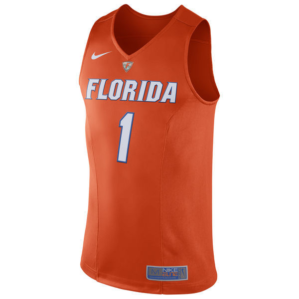 NCAA Florida Gators #1 Nike Basketball Jersey Orange 
