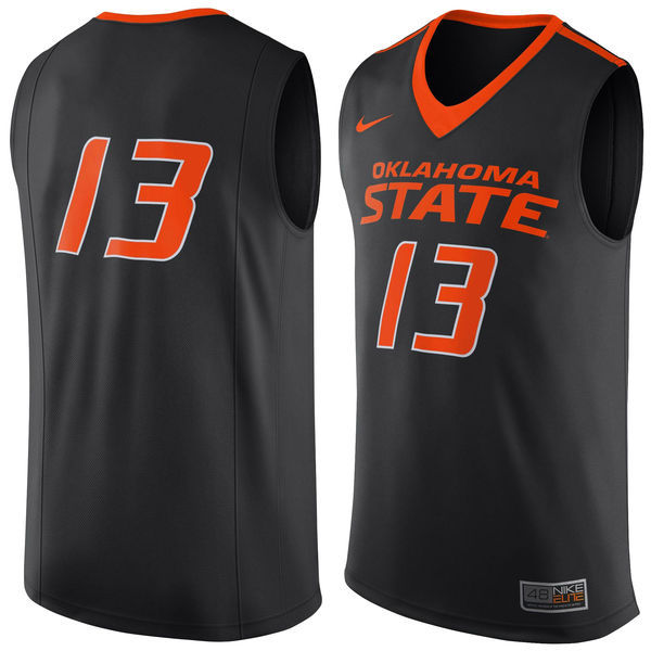 NCAA #13 Oklahoma State Cowboys Nike Replica Jersey - Black