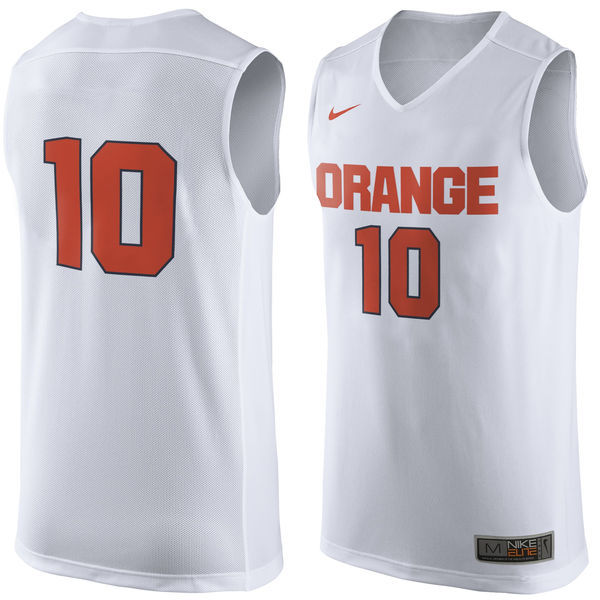 NCAA #10 Syracuse Orange Nike Basketball Jersey White 
