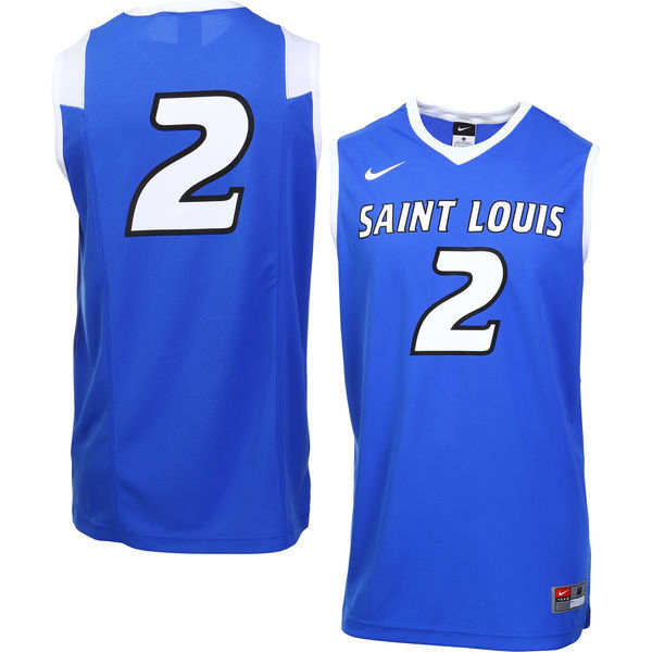 NCAA No. 2 Saint Louis Billikens Nike Basketball Jersey Royal Blue 