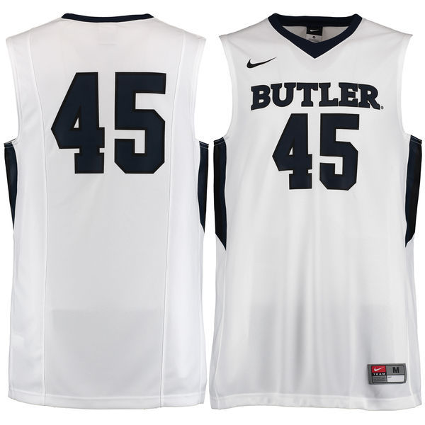 NCAA Butler Bulldogs #45 Nike Replica Master Jersey - White