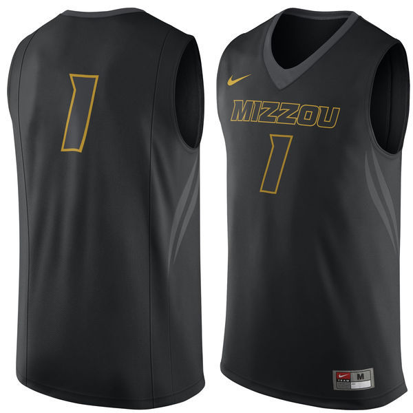 NCAA Missouri Tigers  #1Nike Replica Jersey Black 