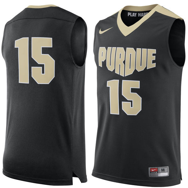 NCAA Purdue Boilermakers #15 Nike Basketball Jersey Black 