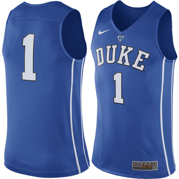 NCAA Duke Blue Devils  #1 Nike Basketball Jersey - Royal 