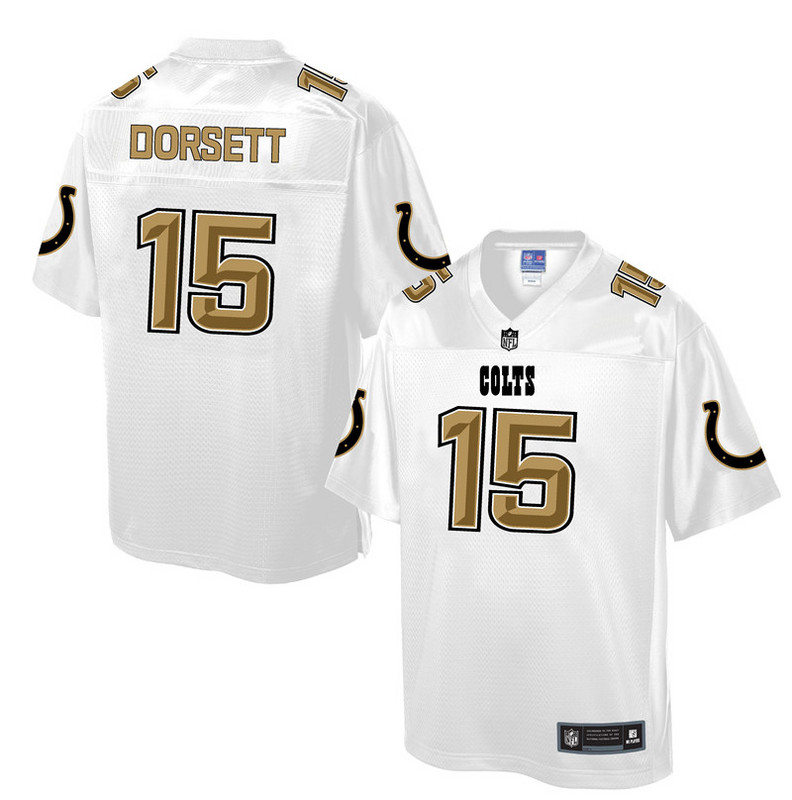 Mens Indianapolis Colts #15 Dorsett White Gold Collection Jersey