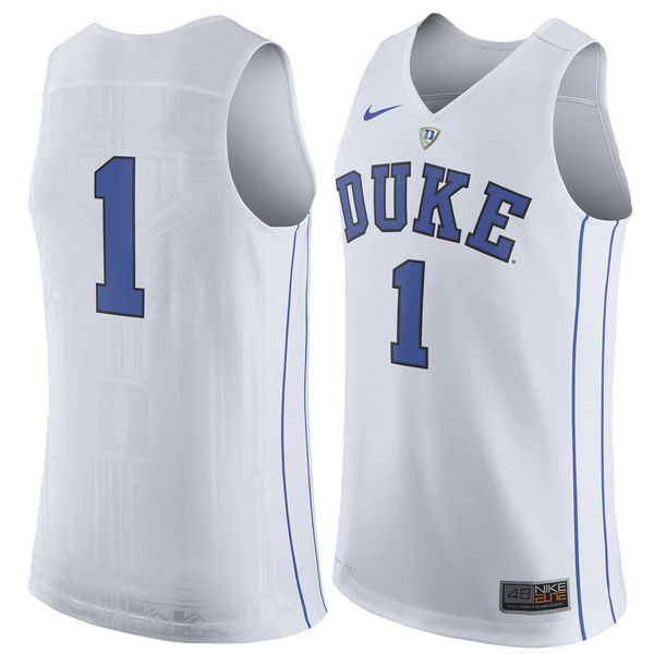 NCAA Duke Blue Devils #1 Nike Basketball Jersey - White 