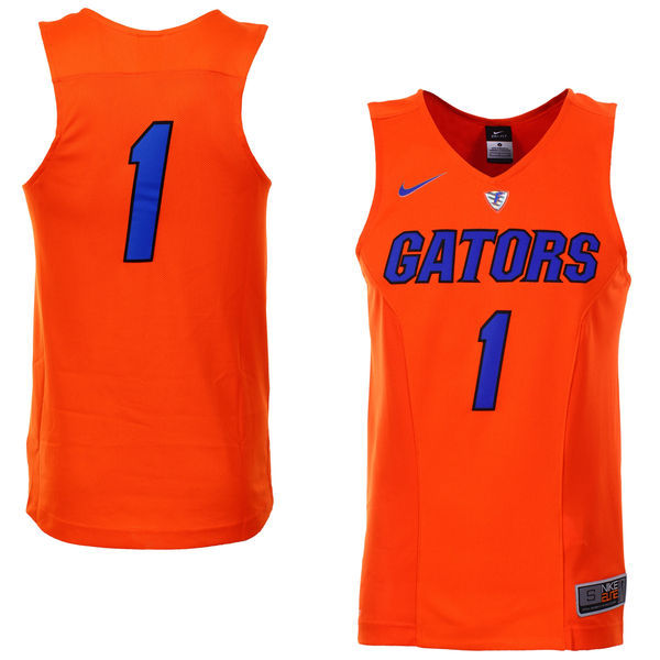 NCAA Florida Gators #1 Nike Basketball Jersey - Orange 