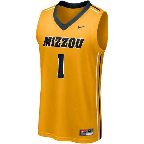 NCAA Nike Missouri Tigers #1 Replica Basketball Jersey - Gold