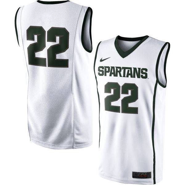 NCAA Michigan State Spartans Nike No. 22 Replica Master Jersey White 