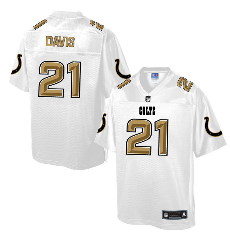 Mens Indianapolis Colts #21 Davis White Gold Collection Jersey