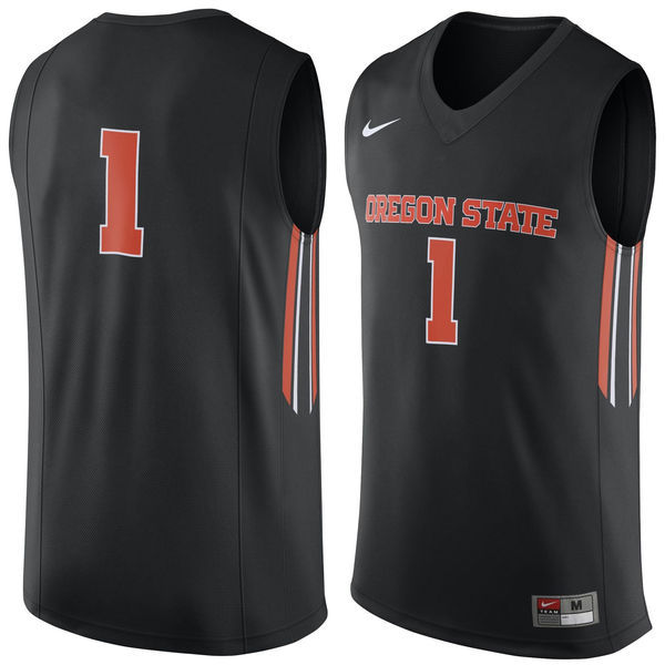 NCAA Oregon State Beavers #1 Nike Basketball Jersey Black 