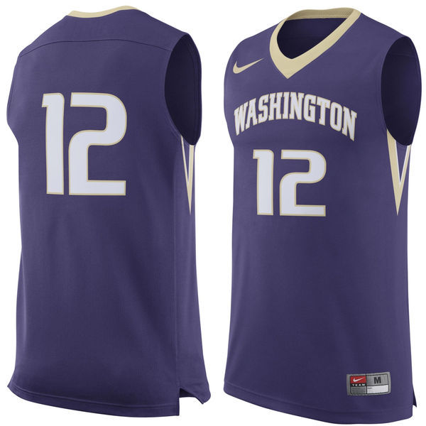 NCAA Washington Huskies #12 Basketball Jersey Purple 