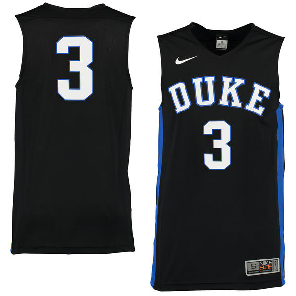 NCAA Duke Blue Devils  #3 Nike Replica Jersey Black