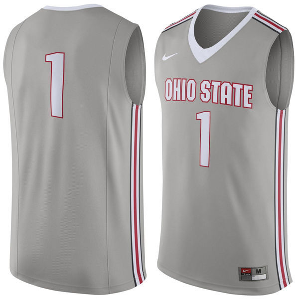 NCAA Ohio State Buckeyes #1 Nike Replica Jersey - Gray 