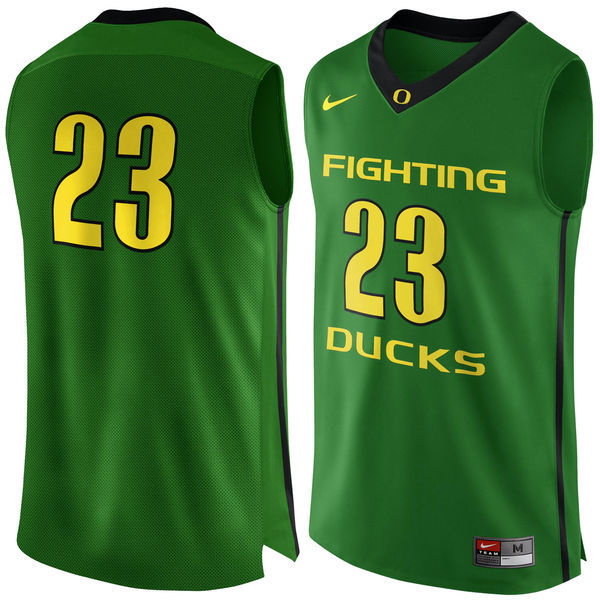 NCAA #23 Oregon Ducks Nike Basketball Jersey - Apple Green 