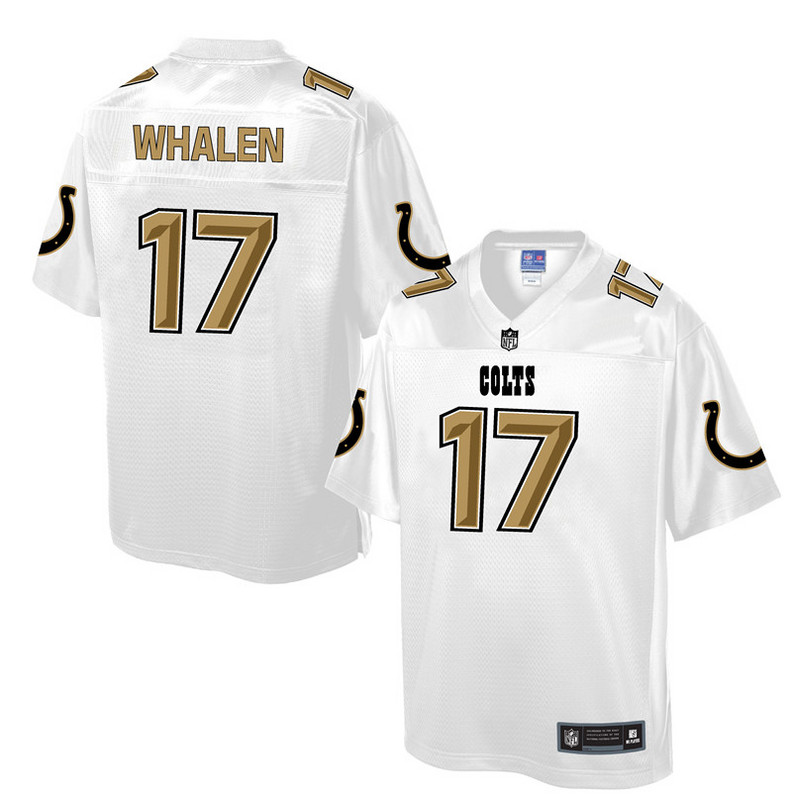 Mens Indianapolis Colts #17 Whalen White Gold Collection Jersey