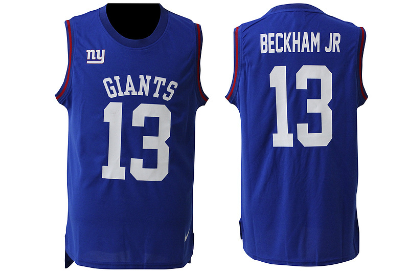 NFL New York Giants #13 Beckham JR Blue Limited Tank Top Jersey