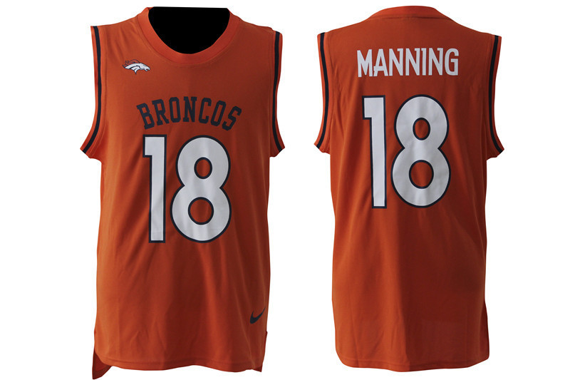NFL Denver Broncos #18 Manning Orange Printed Name Number Jersey