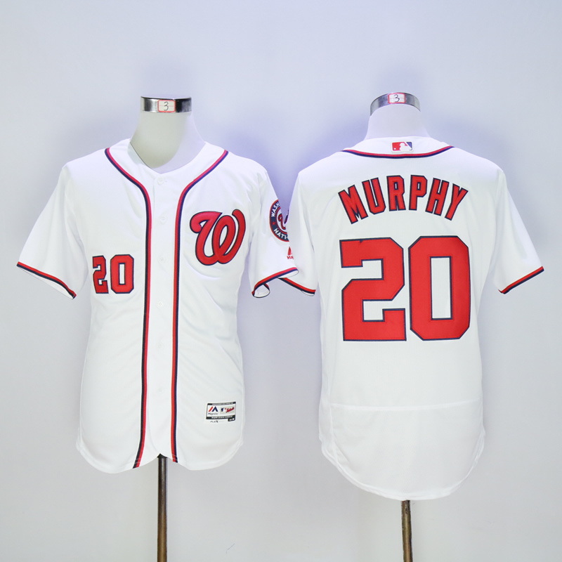 MLB Washington Nationals #20 Murphy White Jersey