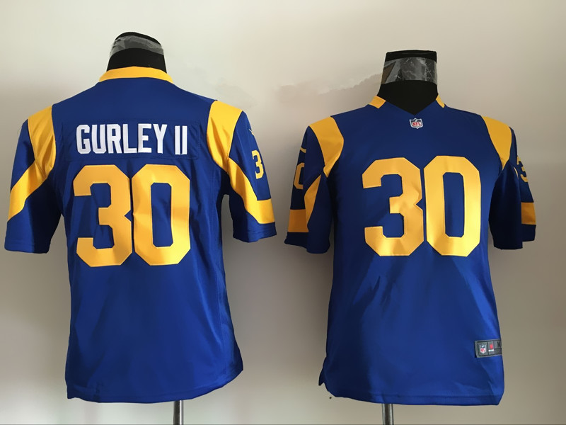 Kids Los Angeles Rams #30 Gurley II Blue Jersey