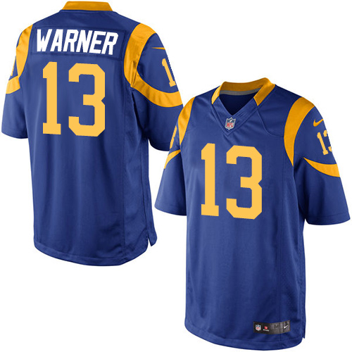 Nike Los Angeles Rams #13 Kurt Warner Royal Blue Elite Jersey