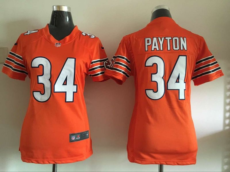Women Nike Chicago Bears #34 Payton Orange Jersey