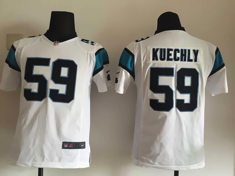Kids Nike Carolina Panthers #59 Kuechly White Jersey