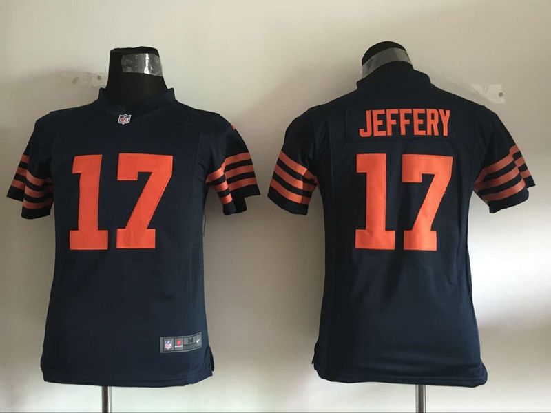 Kids Nike Chicago Bears #17 Jeffery D.Blue Orange Number Jersey