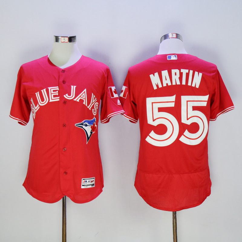 MLB Toronto Blue Jays #55 Martin Red Majestic Jersey