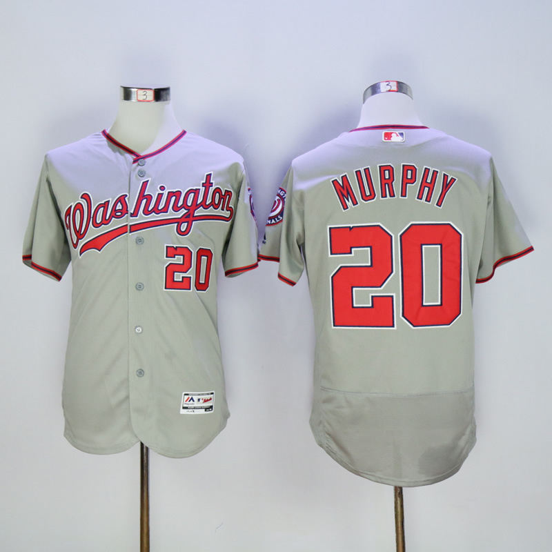 MLB Washington Nationals #20 Murphy Grey Majestic Jersey