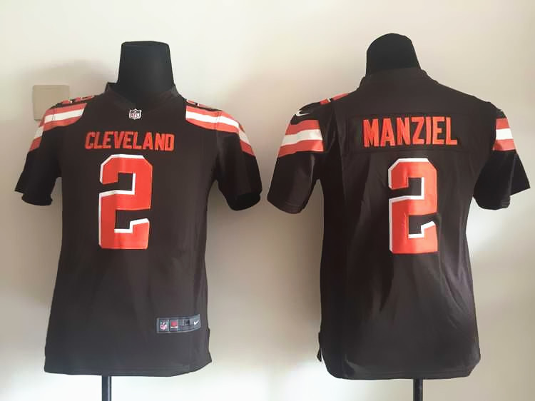 Kids Nike Cleveland Browns #2 Manziel Brown Jersey