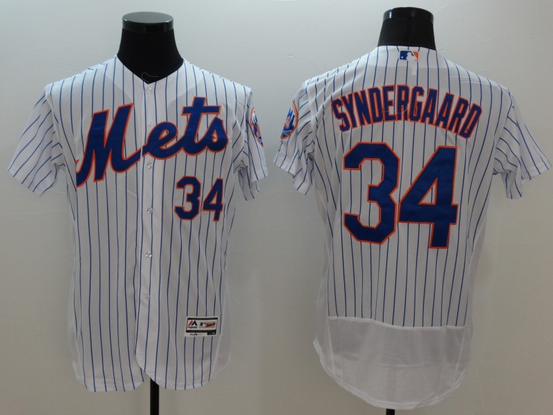 Majestic MLB New York Mets #34 Syndergaard White Elite Jersey