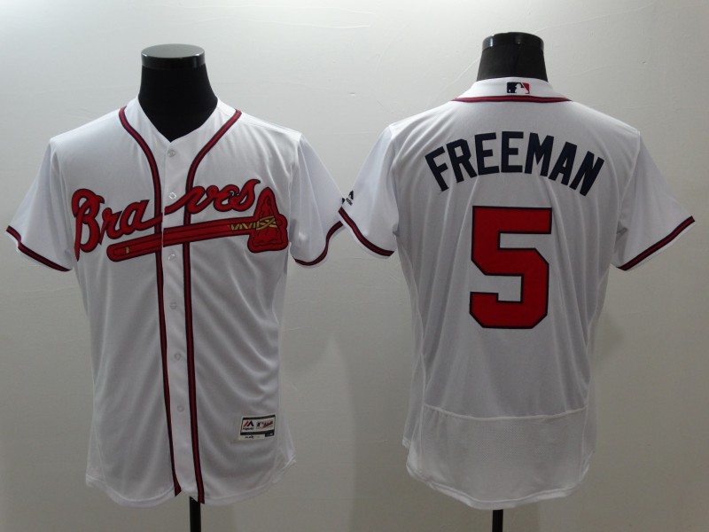 Majestic MLB Atlanta Braves #5 Freeman White Elite Jersey