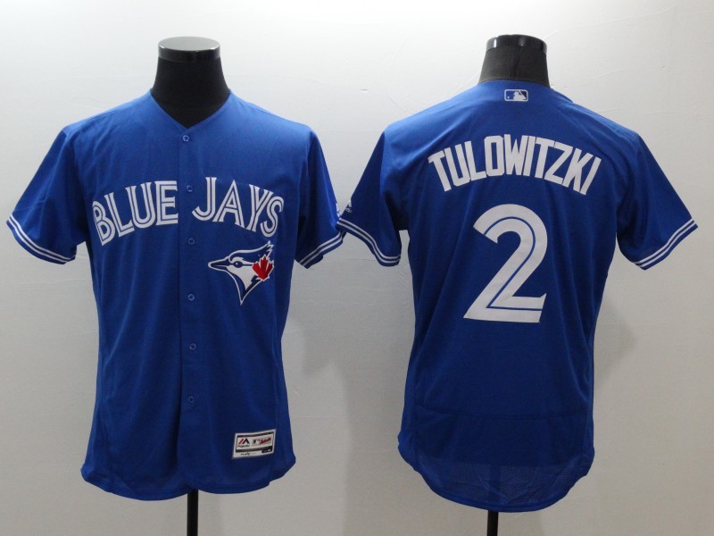 Majestic MLB Toronto Blue Jays #2 Tulowitzki Elite Blue Jersey