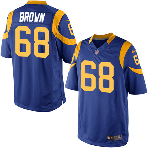 Mens Nike Los Angeles Rams #68 Jamon Brown Elite Blue Jersey