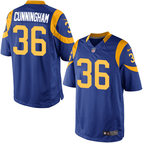 Mens Nike Los Angeles Rams #36 Benny Cunningham Elite Blue Jersey