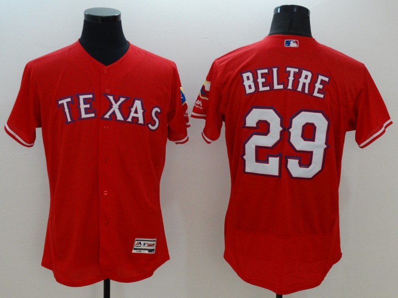 Majestic MLB Texas Rangers #29 Beltre Red Elite Jersey