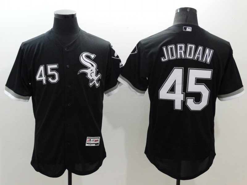 Majestic MLB Chicago White Sox #45 Jordan Black Elite Jerseys
