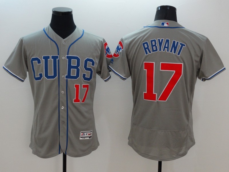 Majestic MLB Chicago Cubs #17 Bryant Grey Elite Jersey