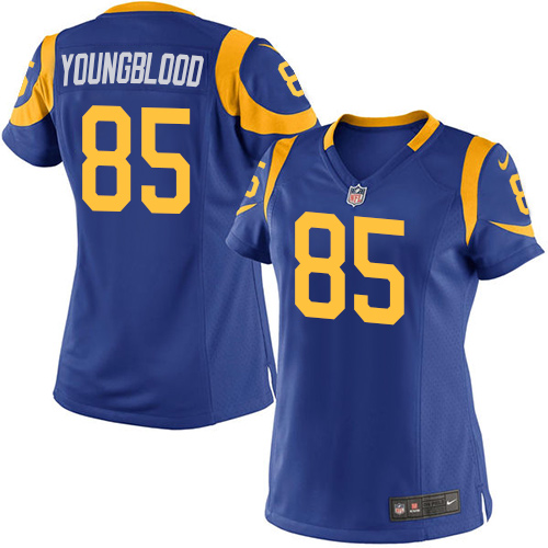 Women Los Angeles Rams #85 Jack Youngblood Royal Blue Jersey
