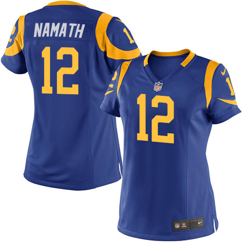 Women Los Angeles Rams #12 Joe Namath Royal Blue Jersey