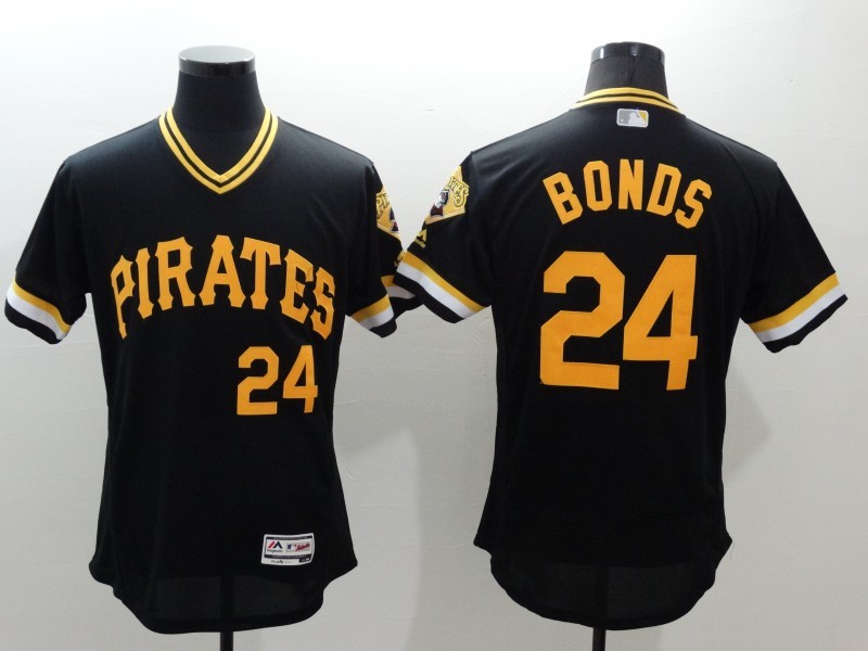 Majestic MLB Pittsburgh Pirates #22 Bonds Black Pullover Jersey