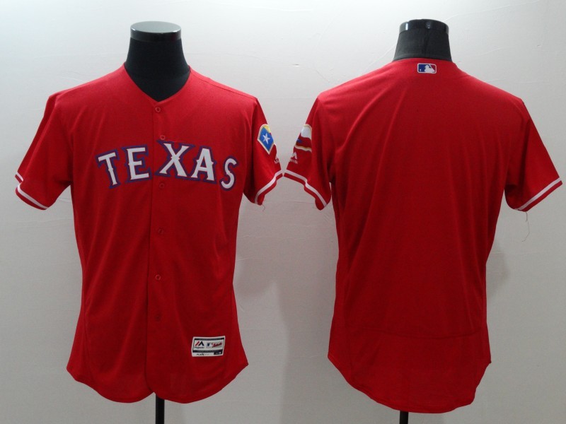 Majestic MLB Texas Rangers Blank Red Elite Jersey