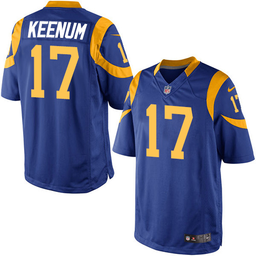 Mens Nike Los Angeles Rams #17 Case Keenum Elite Blue Jersey