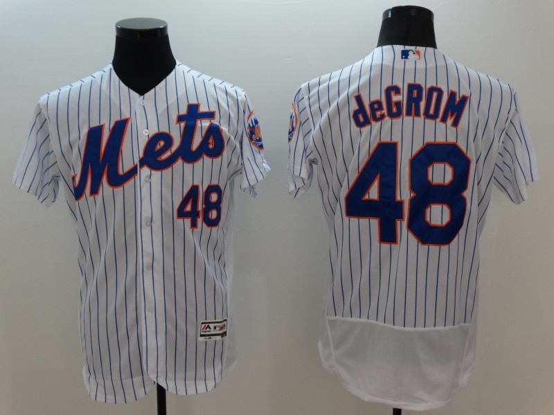 Majestic MLB New York Mets #48 deGROM White Elite Jersey