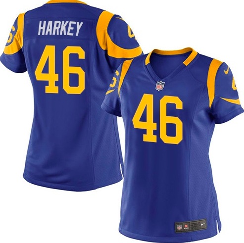 Women Los Angeles Rams #46 Cory Harkey Royal Blue Jersey
