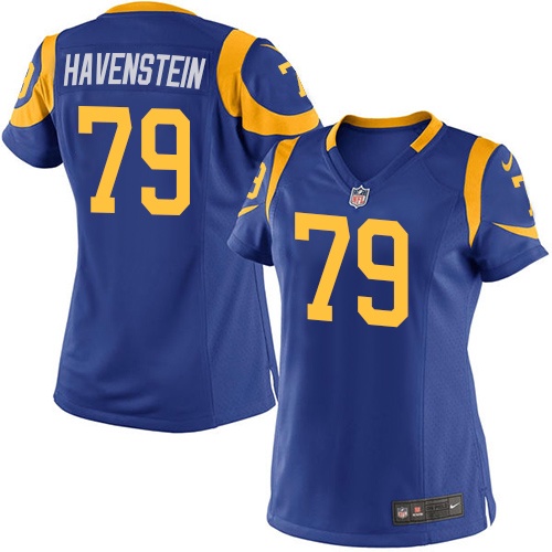 Women Los Angeles Rams #79 Rob Havenstein Royal Blue Jersey