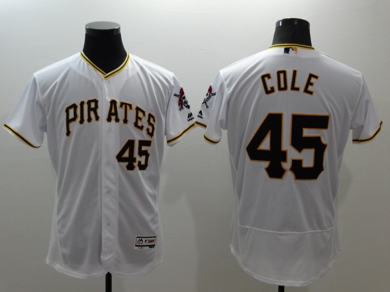 Majestic MLB Pittsburgh Pirates #45 Cole Elite White Jersey